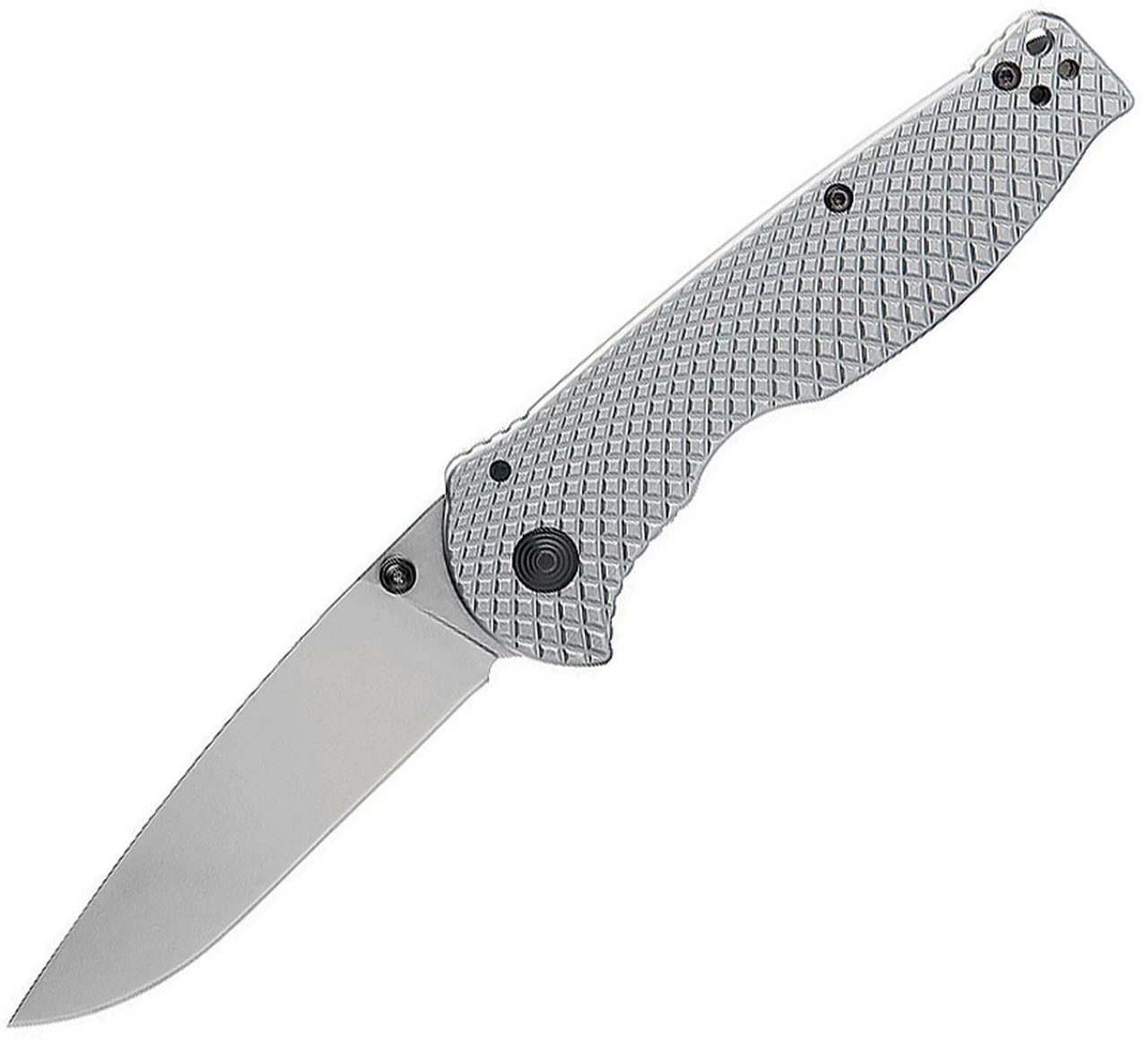 SOG 14180157 Flash Framelock, 3.4" 8Cr13MoV Stonewash Drop Point Plain Blade, Checkered Stainless Handle 1 SOG 14180157 Flash Framelock, 3.4" 8Cr13MoV Stonewash Drop Point Plain Blade, Checkered Stainless Handle
