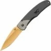 Browning Knives Browning Mountain Framelock, BR0202, 2.75" 440A Stainless Gold Blade, Titanium Handle