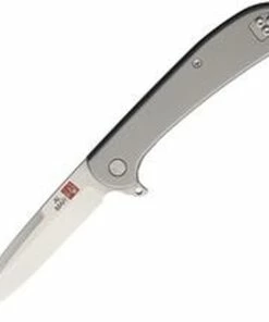 Al Mar Ultralight Falcon Framelock 4114, 3.15" TC4 Titanium, Plain Blade, Titanium Handle
