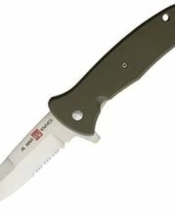 Al Mar S.E.R.E. 2020 Linerlock A/O 2211, 3.6" 8Cr13MoV SS Combo Blade, FRN Handle, OD Green