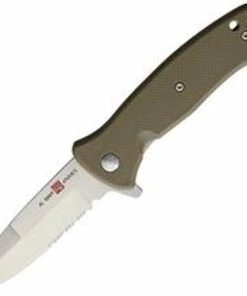 Al Mar Mini SERE 2020 Linerlock A/O 2213, 3" 8Cr13MoV SS Combo Blade, FRN Handle, Coyote
