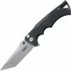 CRKT BT Fighter 5225 Button Lock Folder, 3.64" 8Cr13MoV Stonewash Plain Blade, Black Glass Reinforce Fiber Polymide Handle
