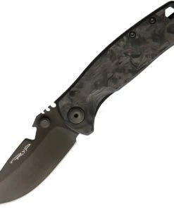 DPx HEST/F Urban Marbled Carbon Fiber Framelock, 2.9" CPM S35VN Matte Black Plain Blade, Marbled Carbon Fiber Titanium Handle