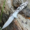 Artisan Cutlery Artisan Dragonfly ATZ1801PSW, 3.94" D2 Plain Blade, Stonewash 2cr13 SS Handle