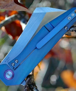 Artisan Cutlery Artisan Osprey ATZ1803GBUS, 3.74" S35VN Plain Blade, Blue TC4 Titanium Handle -Buck Knives Sales 1803gbus.2 00034.1566585972