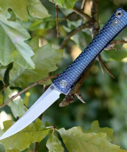 Artisan Cutlery Artisan ATZ1805GBUM S Waistline, 4" M390 Plain Blade, Blue Titanium Handle