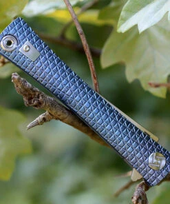 Artisan Cutlery Artisan ATZ1805GBUM S Waistline, 4" M390 Plain Blade, Blue Titanium Handle -Buck Knives Sales 1805gbum.3 86644.1566585999