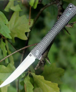 Artisan Cutlery Artisan ATZ1805GGYS S Waistline, 4" S35VN Plain Blade, Gray Titanium Handle