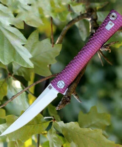 Artisan Cutlery Artisan ATZ1805GREM S Waistline, 4" M390 Plain Blade, Purple Titanium Handle