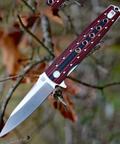Artisan Cutlery Artisan Virginia ATZ1807PBR, 3.94" D2 Plain Blade, Curved Red/Black G-10 Handle