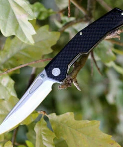 Artisan Cutlery Artisan Zumwalt ATZ1808PBKF, 3.94" D2 Plain Blade, Flat Black G-10 Handle