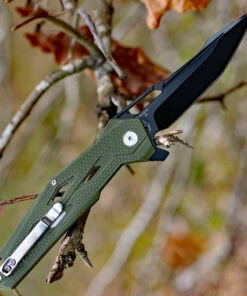 Artisan Cutlery Artisan Interceptor ATZ1812PBGN, 3.54" D2 Black Tanto Blade, Green G10 Handle -Buck Knives Sales 1812pbgn.4 20976.1566586096