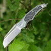 Artisan Cutlery Artisan Apache ATZ1813PGCF, 3.7" D2 Plain Blade, Gray Aluminum/Carbon Fiber Handle