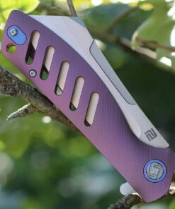 Artisan Cutlery Artisan Tomahawk ATZ1815GREM, 3.75" M390 Plain Blade, Purple/Pink Titanium Handle -Buck Knives Sales 1815g rem.2 55311.1566585982