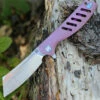 Artisan Cutlery Artisan Tomahawk ATZ1815GREM, 3.75" M390 Plain Blade, Purple/Pink Titanium Handle