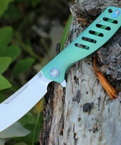 Artisan Cutlery Artisan Tomahawk ATZ1815GGNS, 3.75" S35VN Plain Blade, Green Titanium Handle