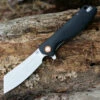 Artisan Cutlery Artisan Tomahawk ATZ1815PBKC, 3.75" D2 Plain Blade, Curved Black G-10 Handle