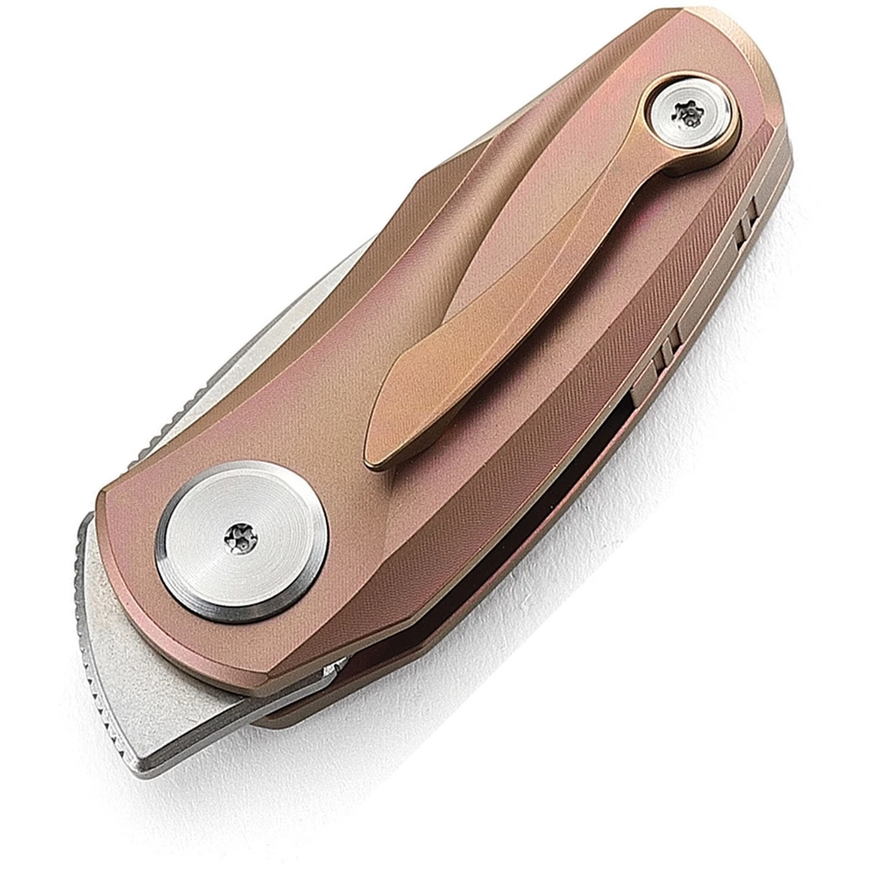 Boker Bestech Tulip Ball Lock 1912D, 1.25" Bohler M390 Kiridashi Blade, Pink Titanium Handle 2 Boker Bestech Tulip Ball Lock 1912D, 1.25" Bohler M390 Kiridashi Blade, Pink Titanium Handle - Image 2