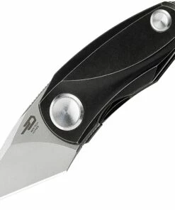 Boker Bestech Tulip Framelock 1913E, 1.25" Bohler M390 Kiridashi Blade, Black Titanium Handle