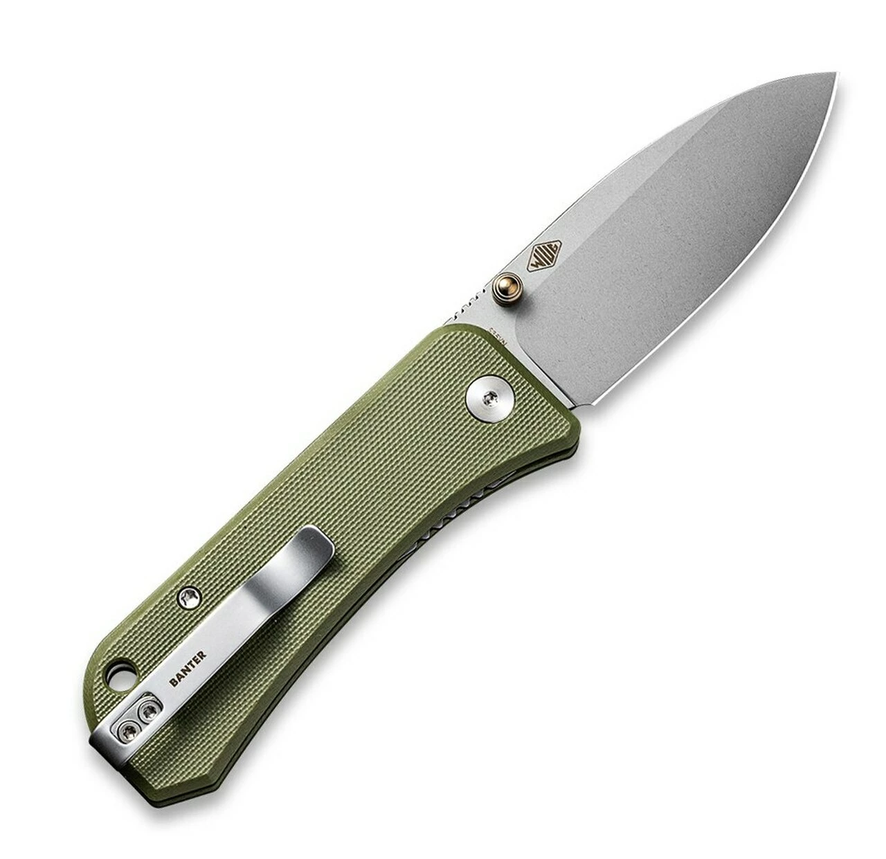 WE Knife Co. Banter 2004D, 2.9" CPM S35VN Stonewashed Stainless Blade, OD Green G-10 Handle 2 WE Knife Co. Banter 2004D, 2.9" CPM S35VN Stonewashed Stainless Blade, OD Green G-10 Handle - Image 2