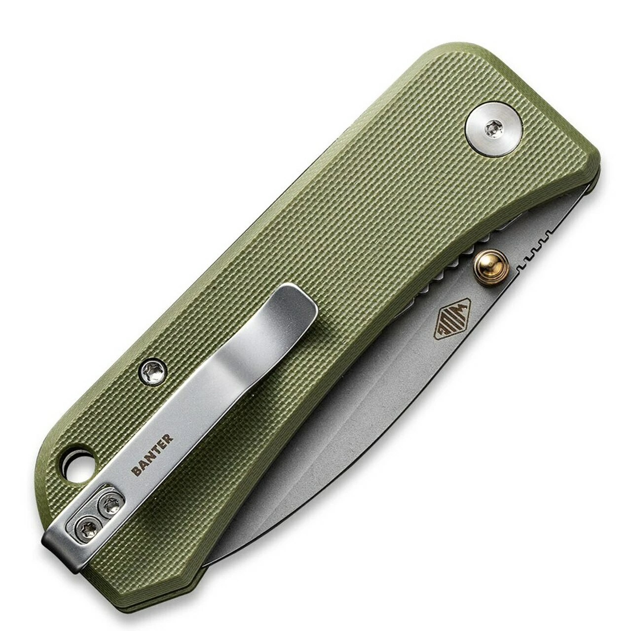 WE Knife Co. Banter 2004D, 2.9" CPM S35VN Stonewashed Stainless Blade, OD Green G-10 Handle 4 WE Knife Co. Banter 2004D, 2.9" CPM S35VN Stonewashed Stainless Blade, OD Green G-10 Handle - Image 4