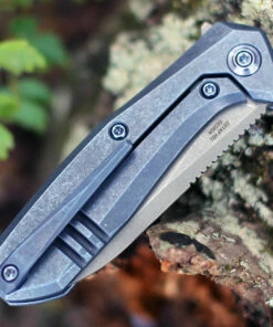 We Knife Co. We Knife 2005B Mote, 2.66" CPM S35VN Gray Stonewash Plain Blade, Blue Titanium Handle -Buck Knives Sales 2005B.1 46353.1599072898