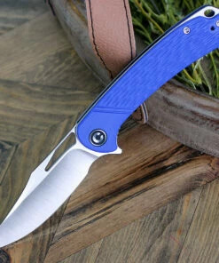 CIVIVI Knives CIVIVI Dogma Linerlock C2005C, 3.46" D2 Satin Plain Blade, Blue G10 Handles