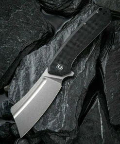 CIVIVI Knives CIVIVI Bullmastiff C2006C, 3.83" 9Cr18MoV Stonewashed Cleaver Plain Blade, Black G-10 Handles