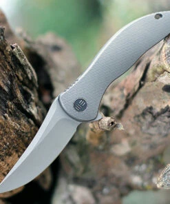 We Knife Co. We Knife Mini Synergy 2011A, 2.93" CPM 20CV Stonewashed Blade, Gray 6AL4V Titanium Handle