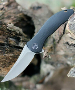 We Knife Co. We Knife Mini Synergy 2011B, 2.93" CPM 20CV Stonewashed Blade, Black 6AL4V Titanium Handle