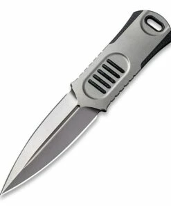 WE Knife Co. Oss Dagger Neck Knife 2017D, 2.22" CPM-20CV Stonewashed Dagger, Black G-10 Handle