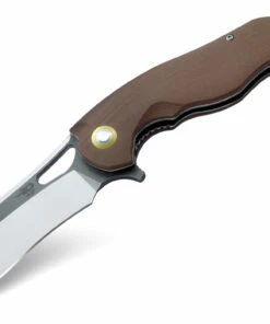 Bestech BG08B-2 Rhino, 3.625" 154CM Gray/Satin Plain Blade, Beige G-10 Handle