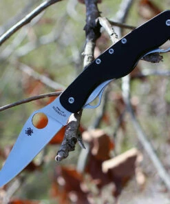 Spyderco Knives Spyderco C208GP ClipiTool Standard, 3.5" 8Cr13MoV Plain Blade, Black G-10 Handle