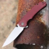 CIVIVI Knives CIVIVI Brazen Flipper Knife C2102B, 3.46" Sandvik 14C28N Stainless Steel Stonewashed Blade, Burgundy G-10 Handle