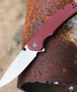CIVIVI Knives CIVIVI Brazen Flipper Knife C2102B, 3.46" Sandvik 14C28N Stainless Steel Stonewashed Blade, Burgundy G-10 Handle