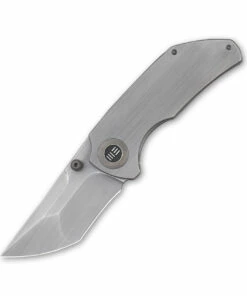 WE Knife Co. Thug 2103B, 2.69" CPM-20CV Gray Hand Rubbed Compound Tanto Blade, Gray Titanium Handle