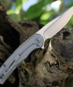 CIVIVI Knives CIVIVI NOx C2110A, 2.97" Nitro-V Satin Plain Blade, Gray Stainless Steel Handle -Buck Knives Sales 2110A 57629.1624391237