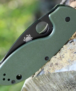 Spyderco Knives Spyderco C216GPSGRBK EFFICIENT, Black Part Serrated Blade, Green G-10 Handle -Buck Knives Sales 216gpgrbk.3 46805.1566586100