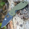 Spyderco Knives Spyderco C216GPSGRBK EFFICIENT, Black Part Serrated Blade, Green G-10 Handle