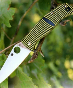 Spyderco Knives Spyderco Caribbean C217GPS Sheepfoot G-10 Yellow/Black, 3.70" LC200N Plain Blade