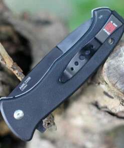 Al Mar S.E.R.E. 2020 Night Linerlock A/O 2206, 3.6" D2 Matte Black Titanium Plain Blade, G-10 Handle -Buck Knives Sales 2206.2 21774.1598894874