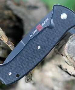 Al Mar S.E.R.E. 2020 Night Linerlock A/O 2206, 3.6" D2 Matte Black Titanium Plain Blade, G-10 Handle -Buck Knives Sales 2206.3 03061.1598894874