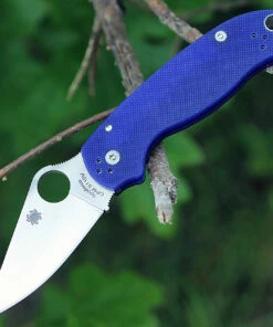Spyderco Knives Spyderco Para-Military 3 G-10 Dark Blue C223GPDBL, 2.95" CPM S110V Plain Blade