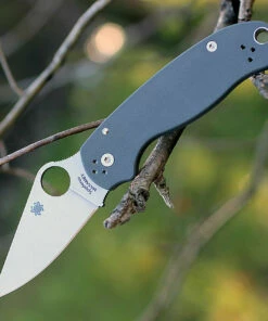 Spyderco Knives Spyderco Para Military 3 G-10 Dark Gray C223GPDGY, 2.95" Maxamet Plain Blade