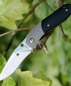 Spyderco Knives Spyderco Hanan G-10 Black /Titanium Bolsters C227GP, 2.95" CPM S30V Plain Blade