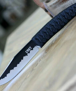 CRKT Nishi 2290, 4.42" 8Cr13MoV Titanium Nitride Plain Blade, Nylon Cord Wrap Handle