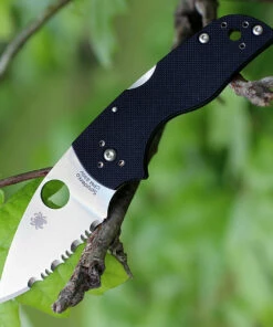Spyderco Knives Spyderco C230MBGS Lil' Native, 2.5" CPM S30V Serrated Blade, Black G-10 Handle