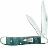CASE PEANUT 23363, 2 7/8" CLOSED LENGTH SS BLADE, SMOOTH TURQUOISE CURLY MAPLE HANDLE