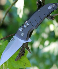Hogue 24162 X1-Microflip, 2.75" CPM154 Wharncliffe Blade, Tumble Finish Aluminum Frame-Matte Grey