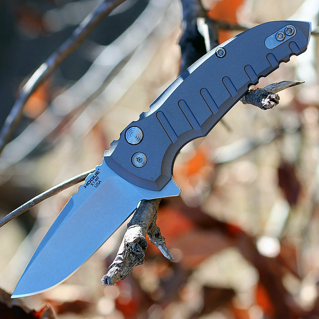 Hogue 24172 X1 Micro Button Lock, 2.75" CPM-154 Plain Blade, Matte Grey Aluminum Handle 1 Hogue 24172 X1 Micro Button Lock, 2.75" CPM-154 Plain Blade, Matte Grey Aluminum Handle